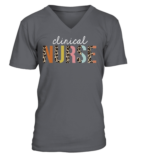 Clinical Nurse Colorful Leopard Print Funny V-Neck T-shirt