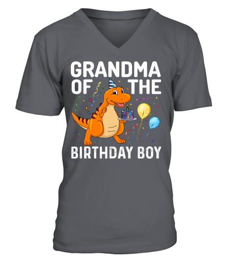 Grandma of the birthday boy(1) V-Neck T-shirt