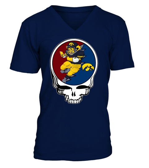 GratefulDead Iowa Hawkeyes V-Neck T-shirt