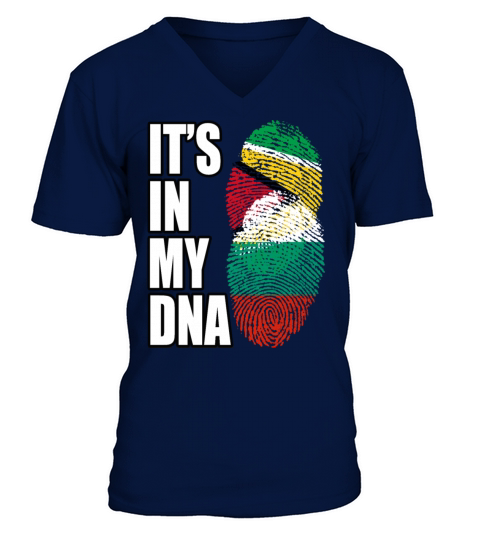 Guyanese And Bulgarian Mix Heritage DNA Flag V-Neck T-shirt