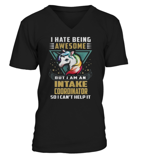 INTAKE COORDINATOR Job Unicorn V-Neck T-shirt