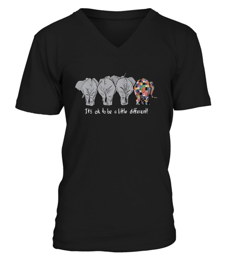 Its ok to be a little different autism elephant shirt V-Neck T-shirt