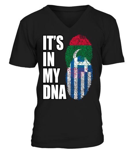 Maldivian And Greek Mix Heritage DNA Flag V-Neck T-shirt