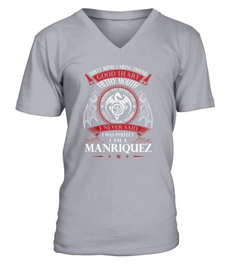 MANRIQUEZ Good Heart Name Shirts V-Neck T-shirt