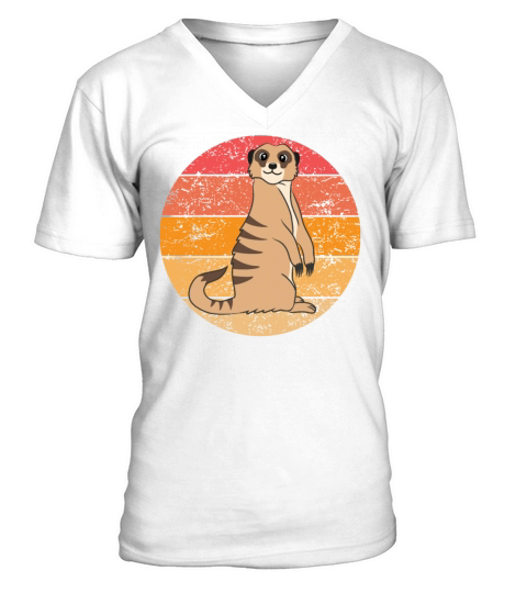 Meerkat Lovers Retro Gift Funny Animals V-Neck T-shirt