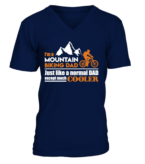 Mountain biking dad shirt V-Neck T-shirt
