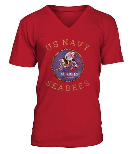 Navy Seabees Us Military Vintage shirt V-Neck T-shirt