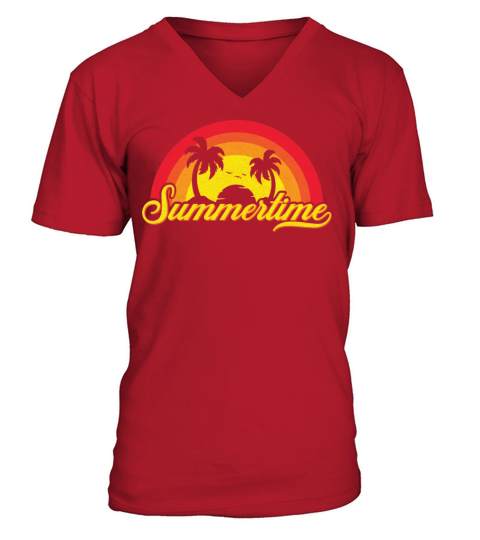 Retro Vintage Summertime V-Neck T-shirt