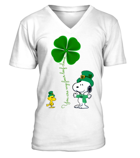 Snoopy shamrock  you are my four leaf clover V-Neck T-shirt