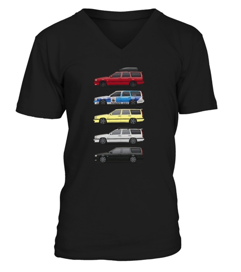 Stack of  Volvo 850R T5 Wagons Womens T-Shirts V-Neck T-shirt