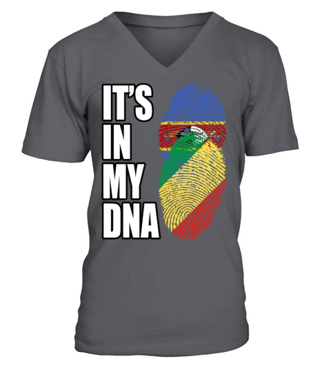 Swazi And Congolese Republic Vintage Heritage DNA V-Neck T-shirt