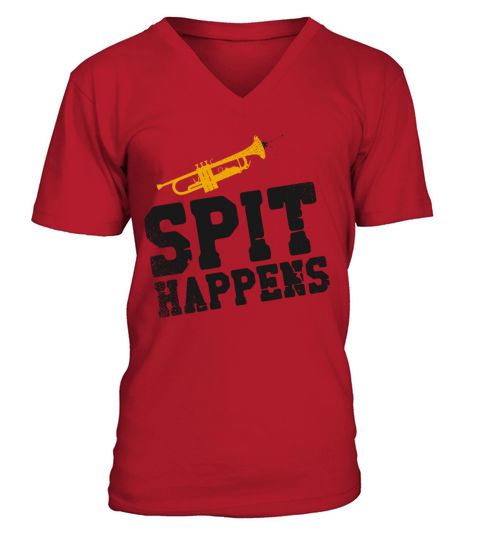 Trumpet Player Pun Vintage Spit V-Neck T-shirt
