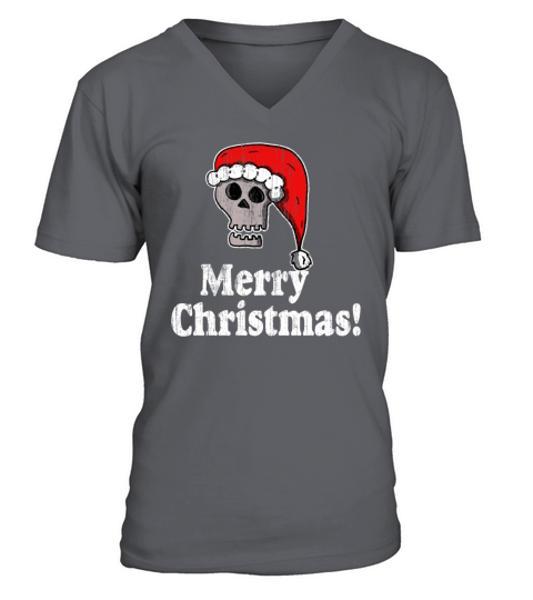 Vintage Merry Christmas Santa skull 2 V-Neck T-shirt