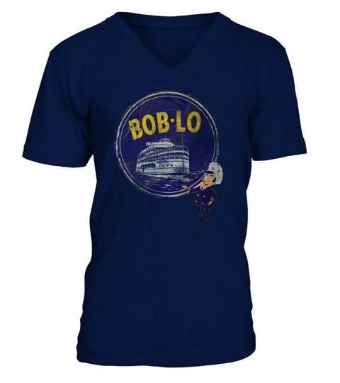 Vintage Retro Classic Cute Detroit Boblo Island V-Neck T-shirt