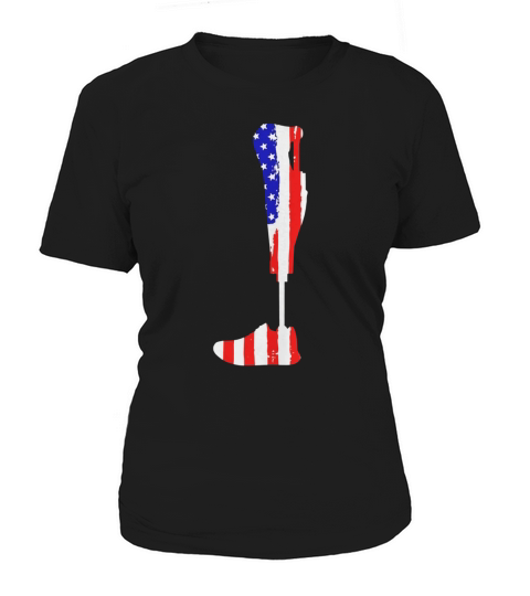 American Flag Prosthetic Leg Patriotic Amputee Shirt Women's T-Shirt