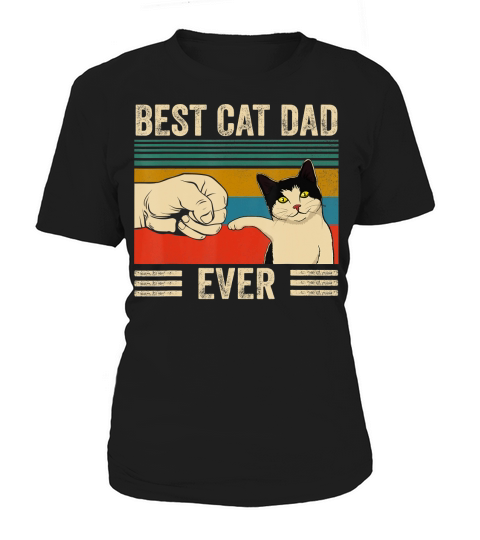 Mens Vintage Best Cat Dad Ever Bump Fit T-Shirt Women's T-Shirt