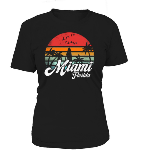 Vintage Miami Florida Surfing Retro Surf Cool Wave Women's T-Shirt