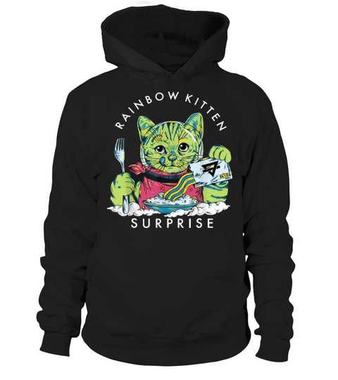 Cats Rainbow Kitten Surprise Cute Eat Retro Animal Hoodie Unisex