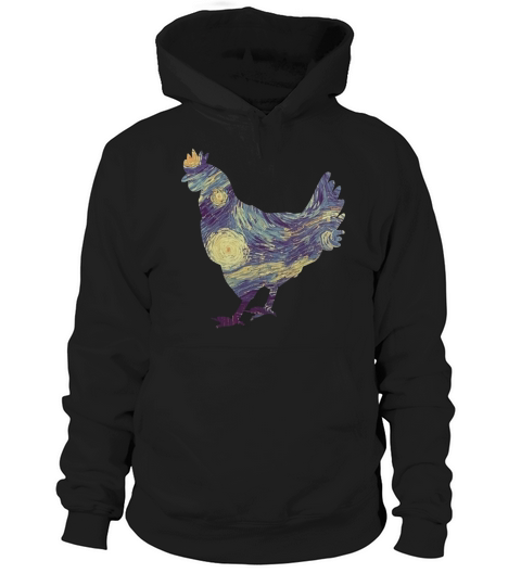 Chicken Shirt Farm Van Gogh Starry Night Funny T-Shirt Hoodie Unisex