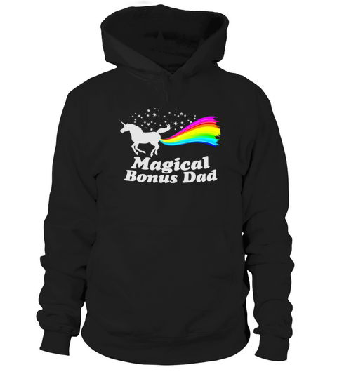 Magical Bonus Dad Unicorn Farting Rainbow T Shirt -Funny Tee Black Youth Hoodie Unisex
