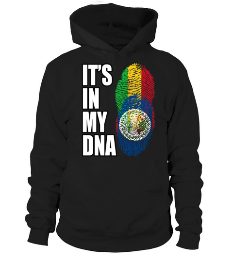 Malian And Belizean Mix Heritage DNA Flag Hoodie Unisex