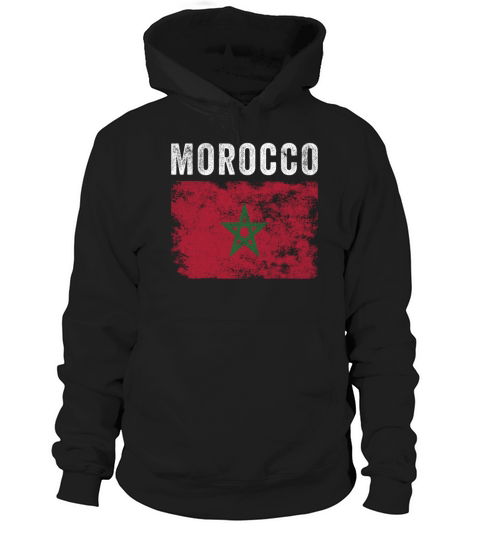 Morocco Flag Distressed - Moroccan Flag Hoodie Unisex