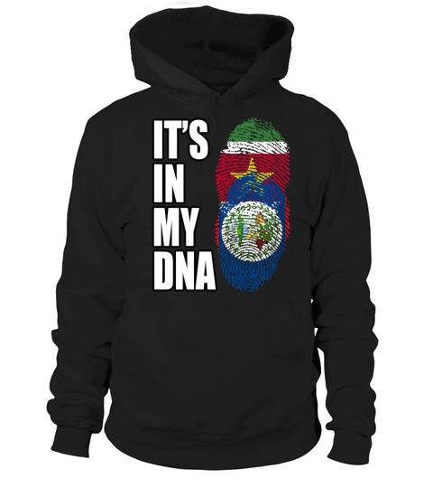 Surinamese And Belizean Vintage Heritage DNA Flag Hoodie Unisex