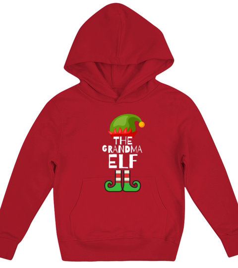 Grandma Elf Group Matching Family Christmas Funny Kids Hoodie