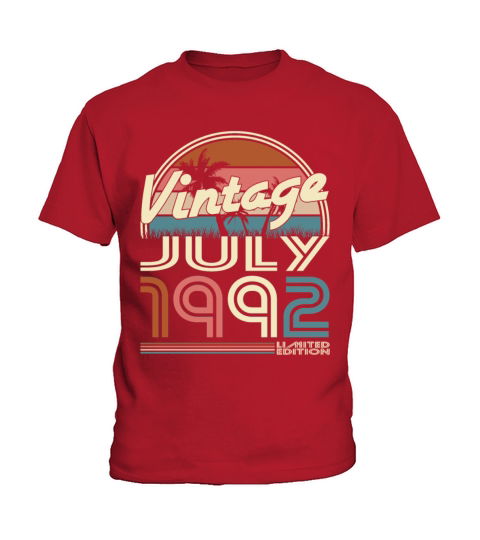 30th birthday vintage july 1992 limited edition Kids T-Shirt