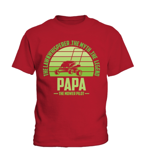 Funny Papa Lawn Mowing Shirt Lawn Mower Mow Summer Kids T-Shirt