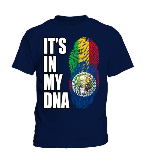 Malian And Belizean Mix Heritage DNA Flag Kids T-Shirt