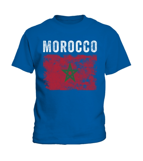 Morocco Flag Distressed - Moroccan Flag Kids T-Shirt