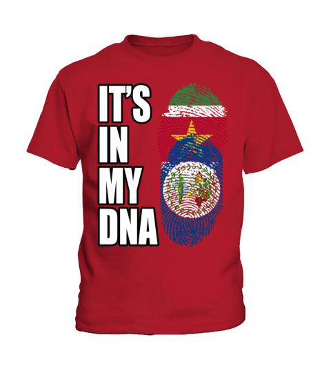 Surinamese And Belizean Vintage Heritage DNA Flag Kids T-Shirt