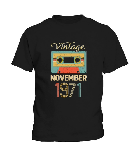 Vintage November 1971 50th Birthday 50 Year Gift Kids T-Shirt