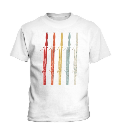 Vintage Retro 70S Bassoon For Bassoonist Kids T-Shirt