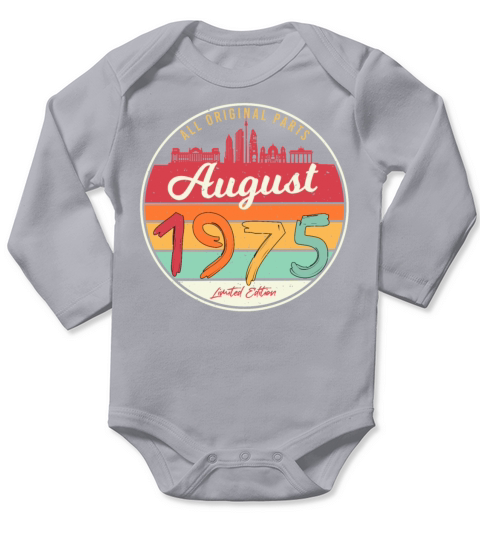 1975 In August Vintage Long Sleeve Baby One-Piece