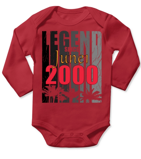2000 vintage born in June gift Long Sleeve Baby One-Piece