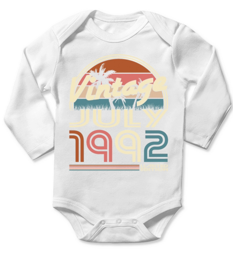 30th birthday vintage july 1992 limited edition Long Sleeve Baby One-Piece