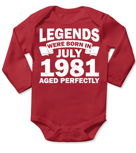 41st birthday July vintage 1981 gift idea Long Sleeve Baby One-Piece