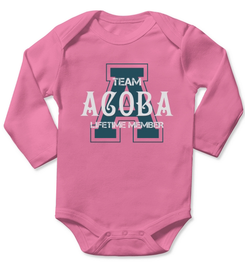 ACOBA Shirts - Team ACOBA Lifetime Member Name Shirts Long Sleeve Baby One-Piece