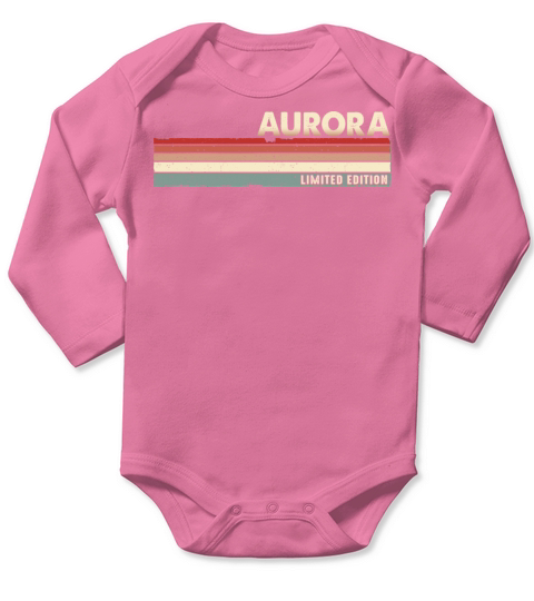 Aurora - Funny Retro Vintage Name 80s 90s Long Sleeve Baby One-Piece