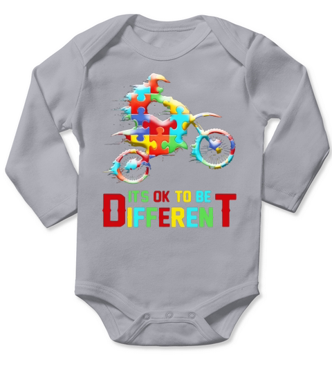 Autism Motorbike It’s Ok To Be Different shirtn Long Sleeve Baby One-Piece