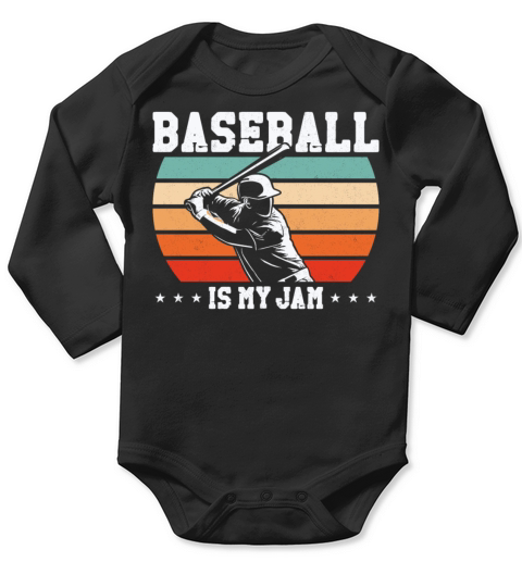 Baseball Fan Retro Vintage Batter Long Sleeve Baby One-Piece