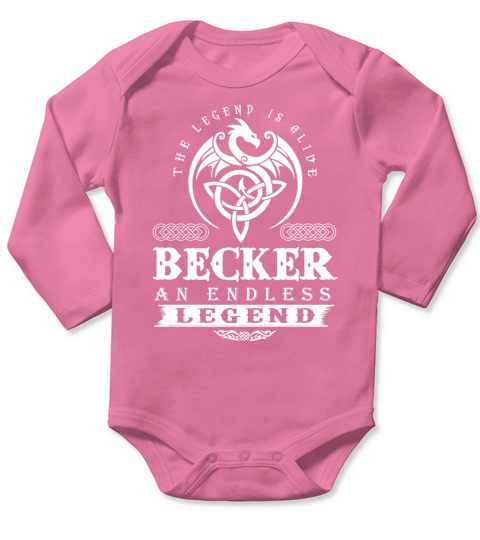 BECKER The Legend Is Alive BECKER An Endless Legend ColorWhite Long Sleeve Baby One-Piece