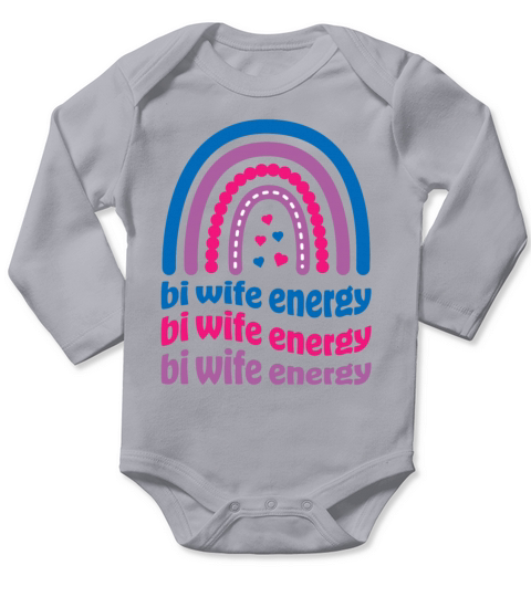 Bi Wife Energy Gay Pride Lesbian LGBT Cute Long Sleeve Baby One-Piece