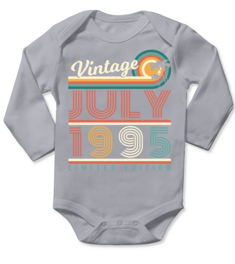 Birthday Greeting July 1995 Long Sleeve Baby One-Piece