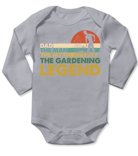 Dad The Man Myth Gardening Legend Vintage Long Sleeve Baby One-Piece