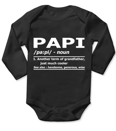 Definition Papi Funny Shirt Grandpa Dad Fathers Day Gift Long Sleeve Baby One-Piece