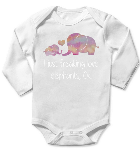ELEPHANT Long Sleeve Baby One-Piece