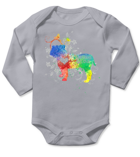 English Bulldog Love Watercolor Long Sleeve Baby One-Piece